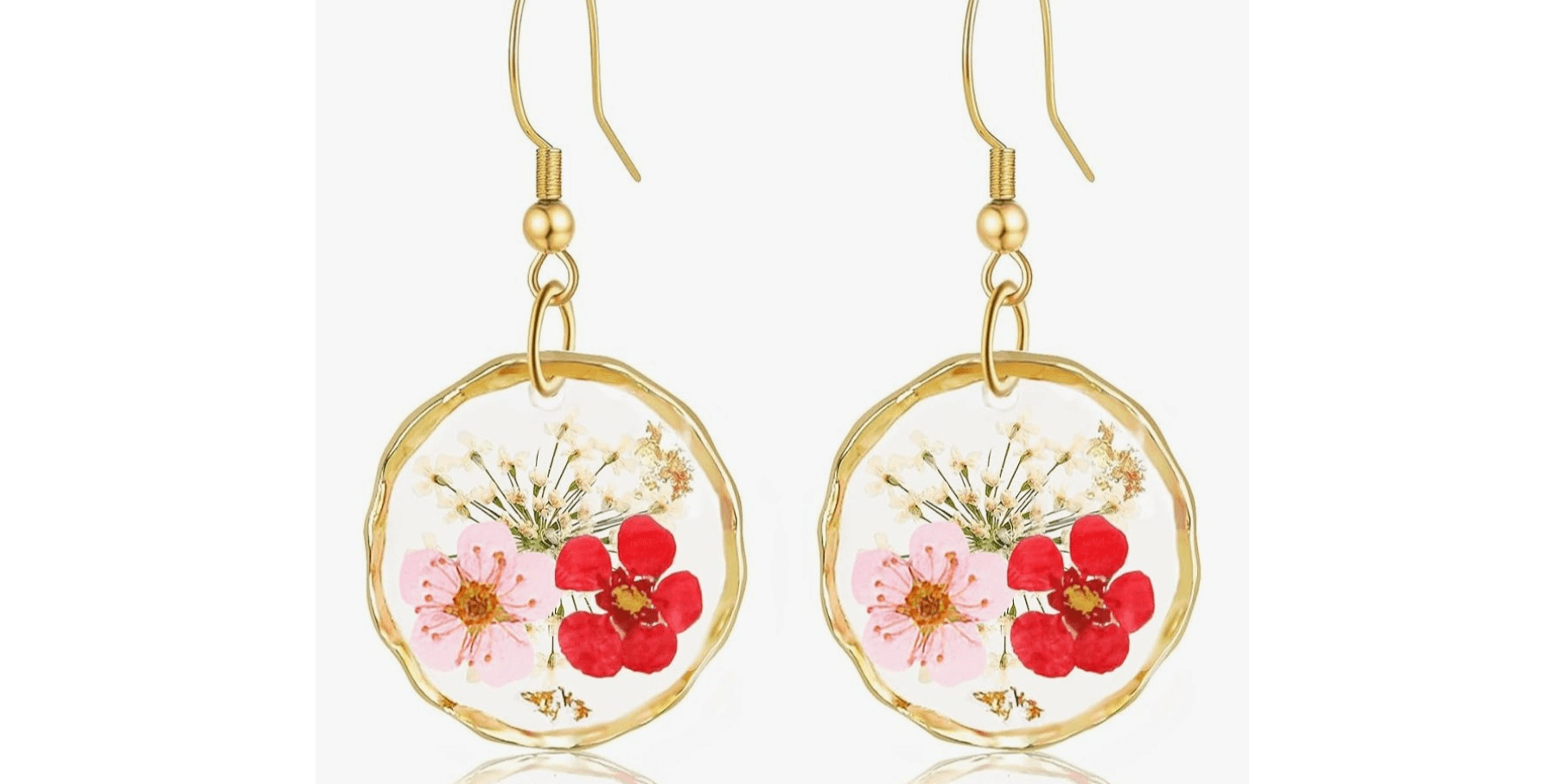 Valentine's Day Resin Pressed Flower Earrings at The Branch Social